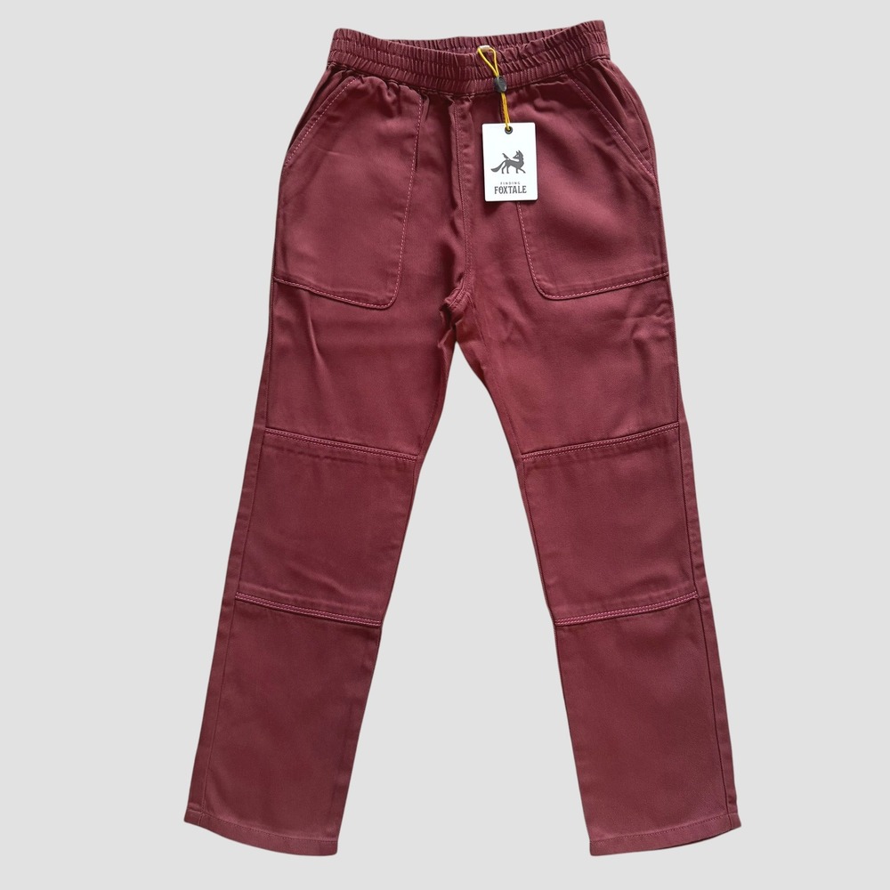 Finding Foxtale Kids Girls Burgundy Double Knee Twill Pants sz 8 BTS NWT New